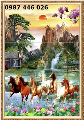 Tranh bát mã, gạch tranh ốp tường