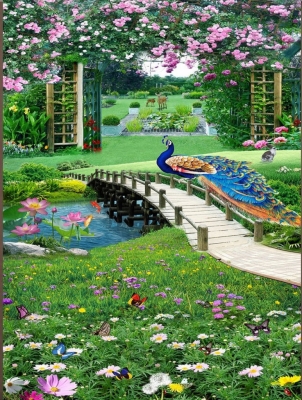 Tranh gạch 3d ốp tường cầu thang - QIE433