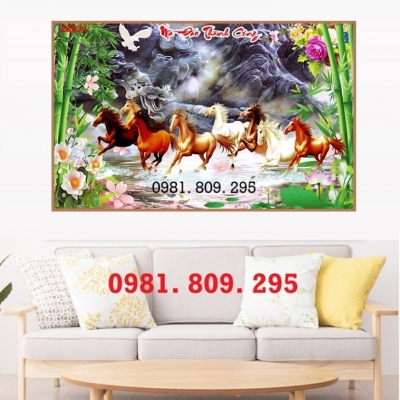 Tranh gạch men 3d mã đáo thành công