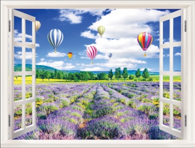 tranh cửa sổ, tranh gạch ốp tường phòng khách