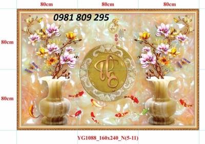 Gạch 3d ốp tường bình hoa