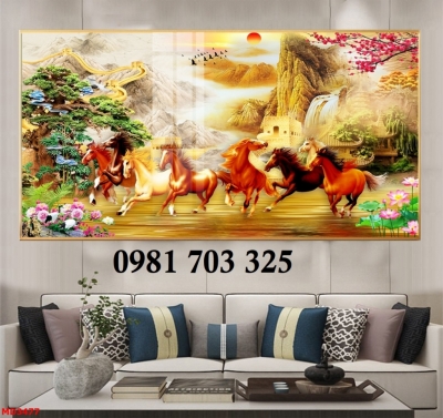 Tranh gạch mã đáo thành công, tranh phong thủy 3D