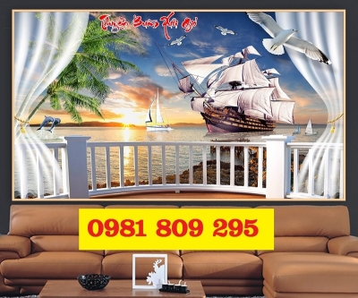 Gạch trang trí thuyền buồm