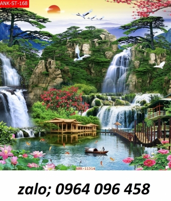 Tranh 3d phong cảnh đồng quê - gạch tranh 3d ốp tường -CBXZ33