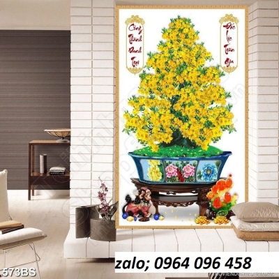 Tranh hoa mai 3d - tranh gạch 3d trang trí nhà cửa - KDCX43