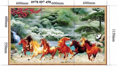 Tranh đẹp phòng khách - tranh gạch mã đáo thành công