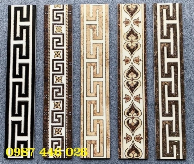 Viền gạch khắc vàng cao cấp 15x80cm