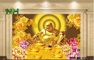 gạch tranh phật di lặc