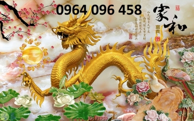 gạch tranh 3d rồng phượng -03SL