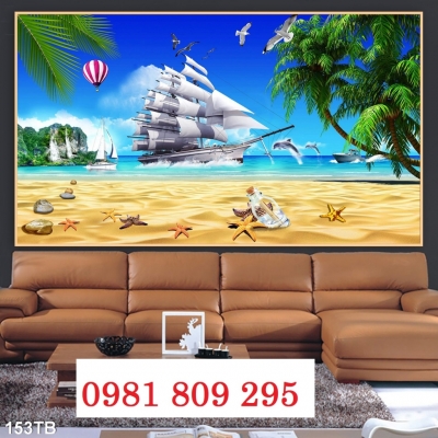 Tranh gạch thuyền buồm cao cấp