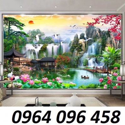 Tranh gạch men 3d phong thủy phòng khách - XBMM05
