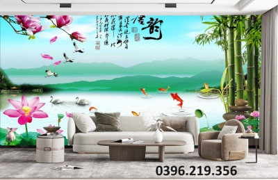 Tranh gạch tre trúc đẹp treo tường