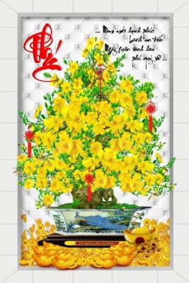 Gạch ốp tường 3D hoa mai