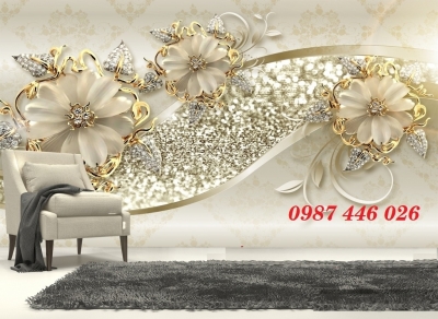 Gạch tranh hoa 3d ốp tường HP2743