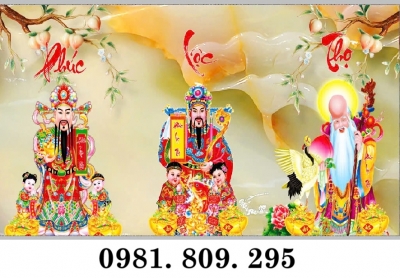 Tranh gạch hình Ông Phúc Lộc Thọ