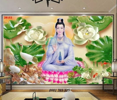 tranh phật giáo,gạch tranh ốp phòng thờ