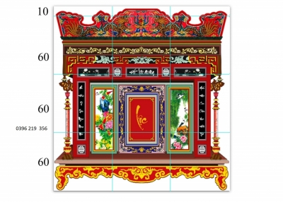 Tranh gạch đẹp phong thủy treo phòng thờ