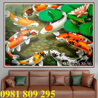 Gạch tranh 3d cá chép