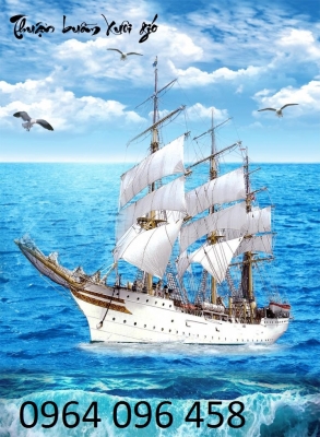 Tranh gạch 3d phong thủy thuyền buồm - MCXD44