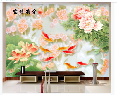 Gạch tranh 3D- tranh cá chép