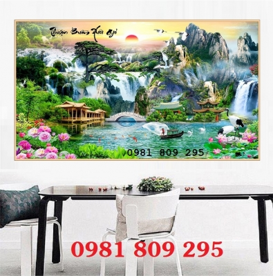 Gạch tranh đá phong cảnh non nước hữu tình cảnh tự nhiên đẹp