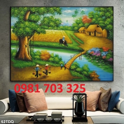 Tranh đồng quê- gạch tranh phong cảnh