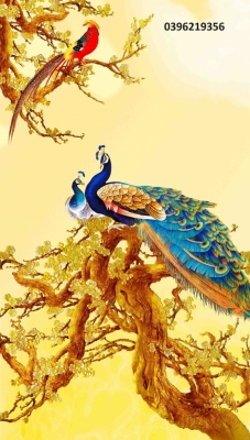 Tranh chim công đẹp trang