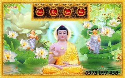 Gạch dán tường - tranh đạo Phật