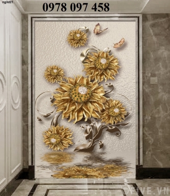Tranh 3D - tranh bình hoa