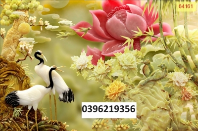 Tranh gạch hình tùng hạc 3D