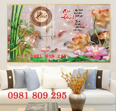 Gạch 3D in theo yêu cầu chủ đề Hoa Sen