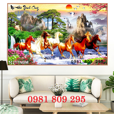 Tranh mã đáo thành công , gạch 3d JP553