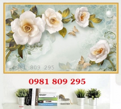 Gạch trang trí 3d hoa ngọc ốp tường