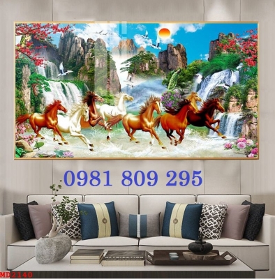 Tranh gạch men 3d ngựa , gạch ốp tường