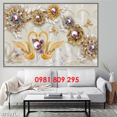 Tranh gạch cao cấp 3d hoa ốp tường HN992