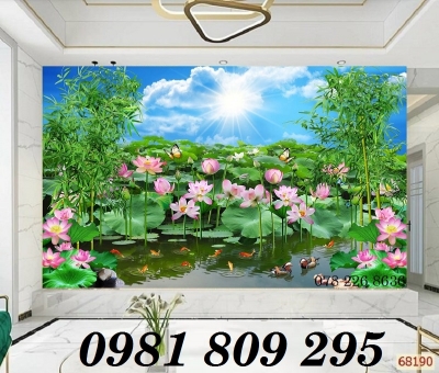 Tranh gạch men hoa sen , hồ sen