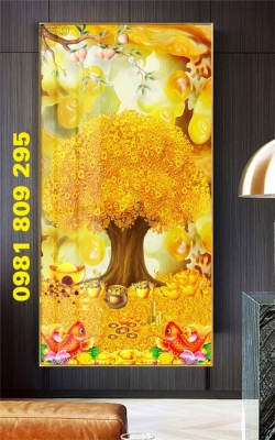 Gạch tranh cây tiền vàng hg9