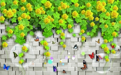 Tranh gạch hoa hồng 3d - VMN84