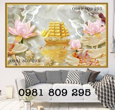 Gạch tranh - tranh thuyền buồm  3d  ốp tường