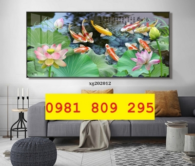 Gạch tranh trí tường hoa sen 3d