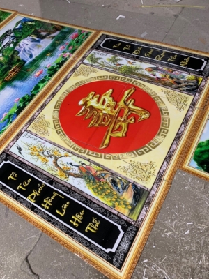Tranh phòng thờ- tranh gạch men ốp tường