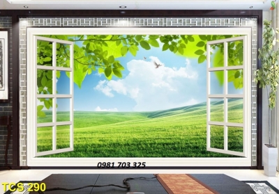 Tranh cửa sổ- gạch tranh 3D ốp tường