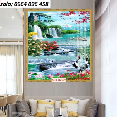 Tranh phong thủy 3d phong cảnh - gạch tranh 3d ốp tường - KBB54