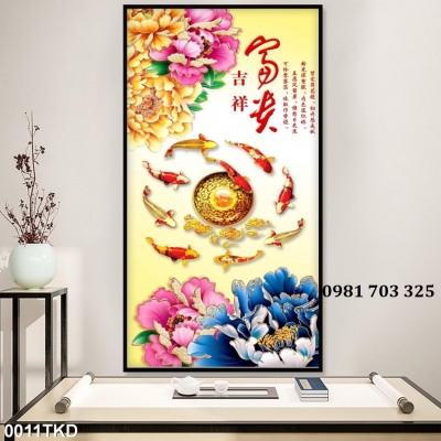 Tranh gạch 3D khổ đứng trí