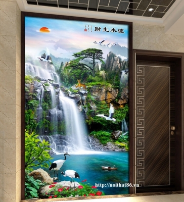 Tranh gạch phong cảnh 3d khổ đứng - XCB73