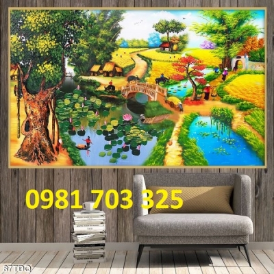 Tranh gạch men phong cảnh- tranh đồng quê