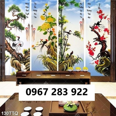 Gạch tranh đẹp trang trí tứ quý