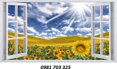 tranh cửa sổ 3D, tranh gạch trang trí tường