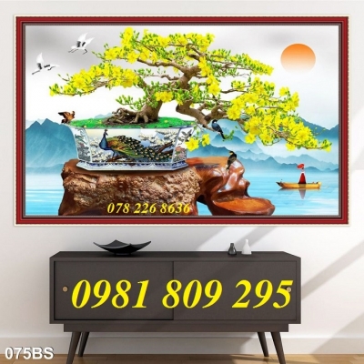 Tranh hoa mai 3d ốp tường - tranh gạch men