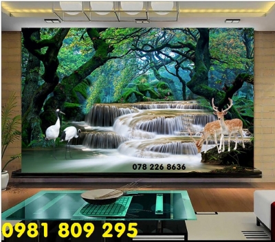 Tranh thác nước 3d - gạch trang trí